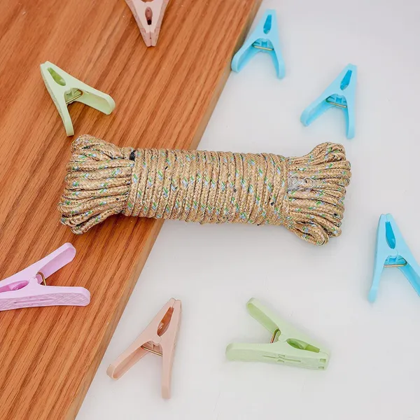 24_Pcs_Plastic_Clip_with_Rope_|_4_Colors_Clothes_Drying_Line_Pegs_for_Kitchen_Outdoor_Trip,_Air-Drying_Clothing_Pin_Set