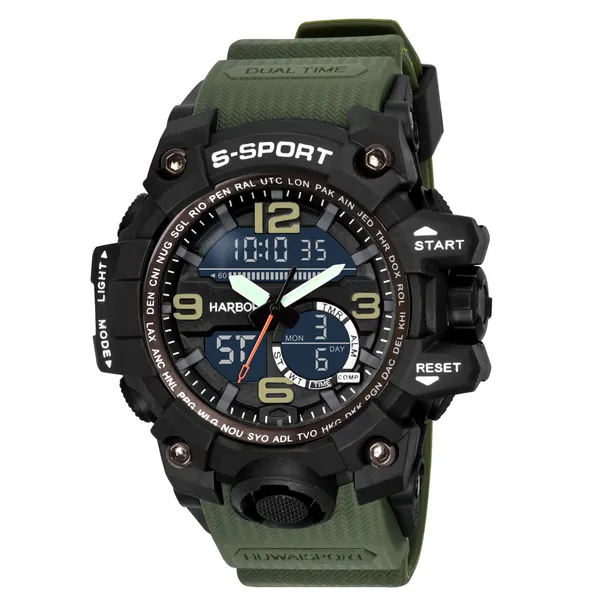 Green_Pu_Strap_Digital_Sports_Wrist_Watch_For_Men_|_Multi_Function_|_Analog