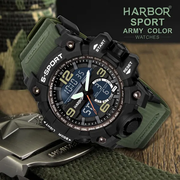 Green_Pu_Strap_Digital_Sports_Wrist_Watch_For_Men_|_Multi_Function_|_Analog