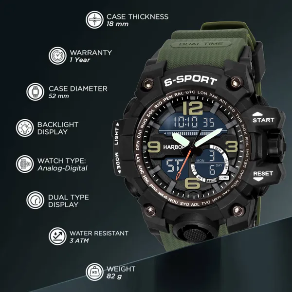 Green_Pu_Strap_Digital_Sports_Wrist_Watch_For_Men_|_Multi_Function_|_Analog