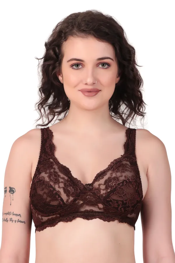 Brown_Premium_Non_Padded_Solid_Net_Bra_For_Women