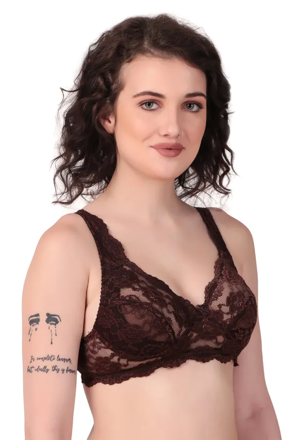 Brown_Premium_Non_Padded_Solid_Net_Bra_For_Women