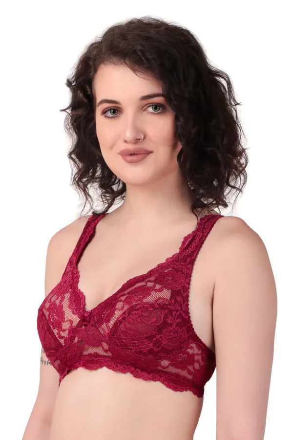 Maroon_Premium_Non_Padded_Solid_Net_Bra_For_Women