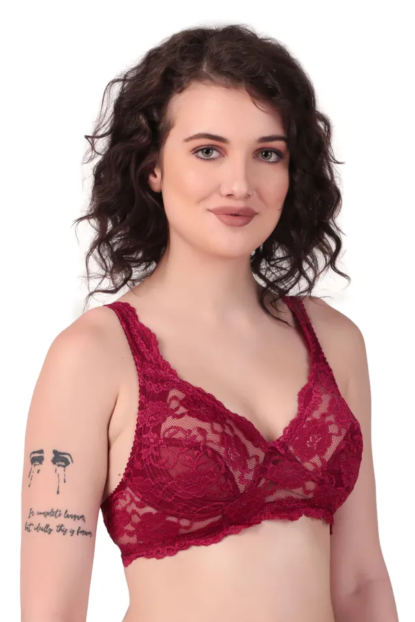 Maroon_Premium_Non_Padded_Solid_Net_Bra_For_Women