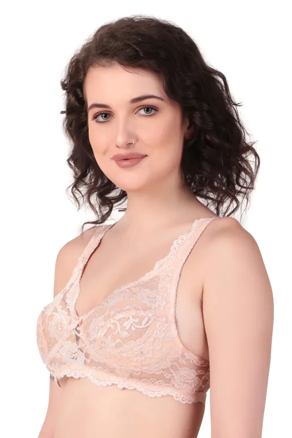 Peach_Premium_Non_Padded_Solid_Net_Bra_For_Women