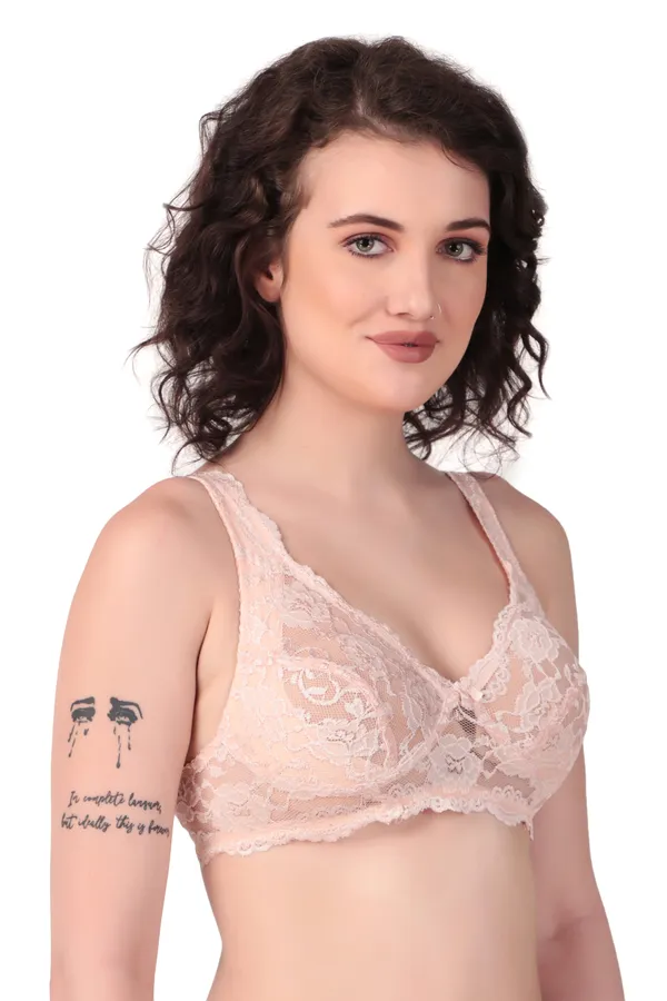 Peach_Premium_Non_Padded_Solid_Net_Bra_For_Women