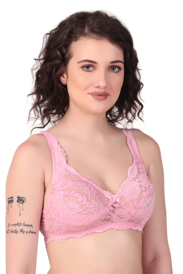 Pink_Premium_Non_Padded_Solid_Net_Bra_For_Women