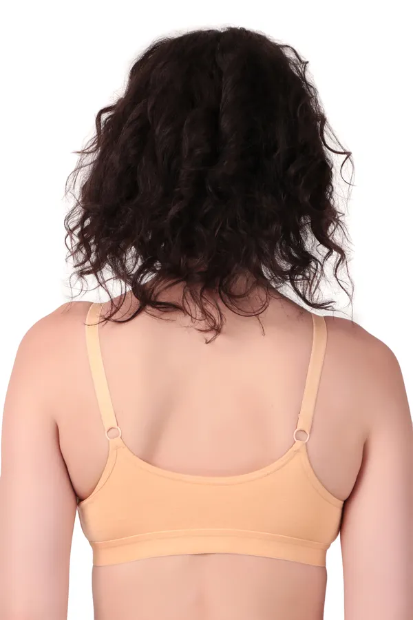 Beige_Premium_Non_Padded_Solid_Hosiery_Fancy_Front_Open_Bra_For_Women