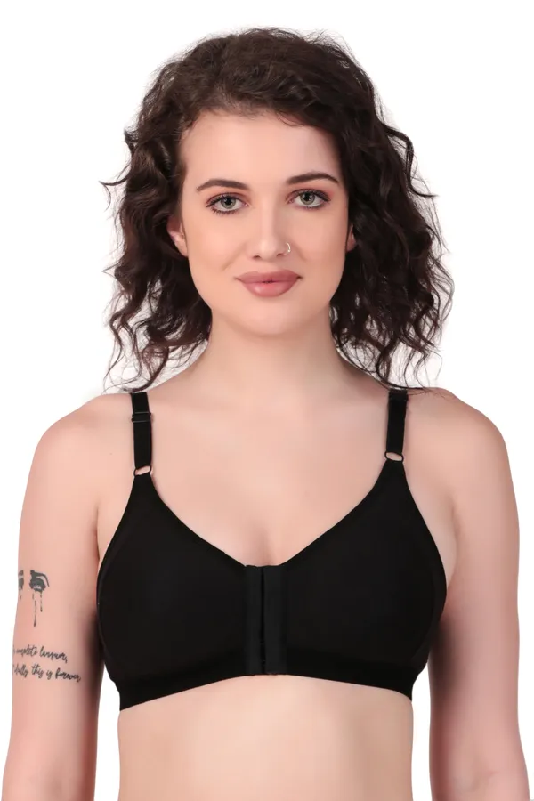 Black_Premium_Non_Padded_Solid_Hosiery_Fancy_Front_Open_Bra_For_Women