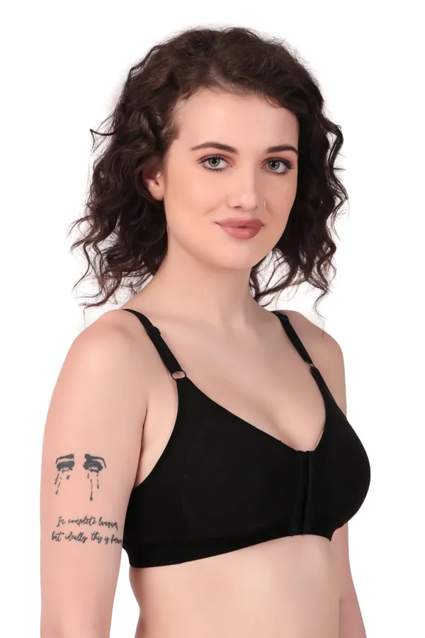 Black_Premium_Non_Padded_Solid_Hosiery_Fancy_Front_Open_Bra_For_Women