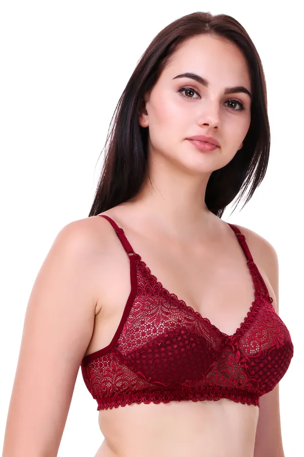 Maroon_Premium_Non_Padded_Solid_Net_Bralette_For_Women