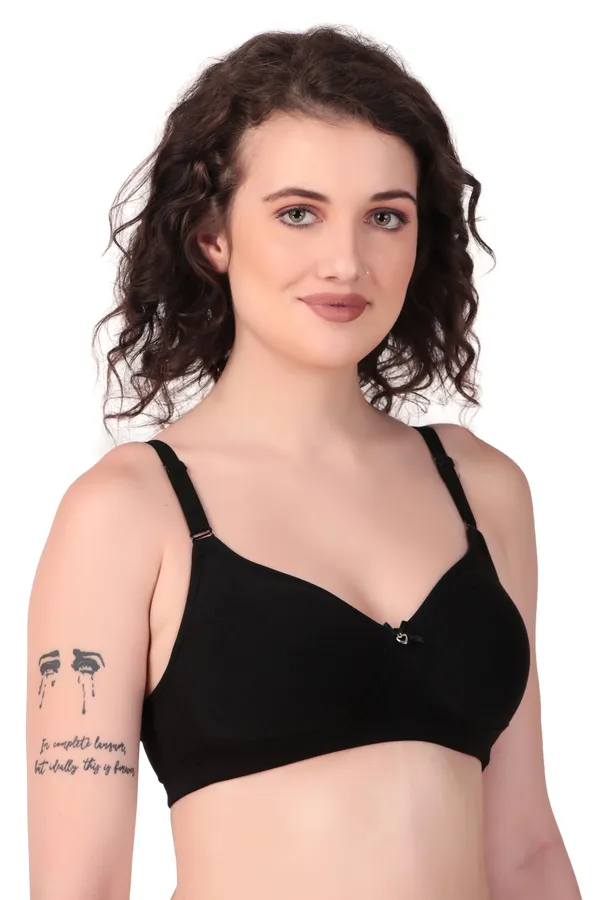 Black_Premium_Non_Padded_Solid_Cotton_Blend_Bra_For_Women