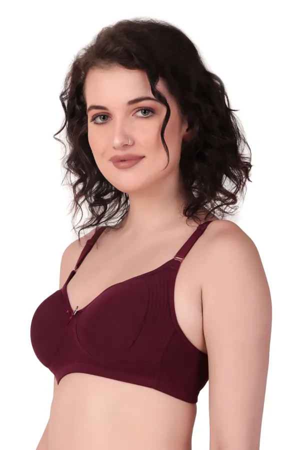Maroon_Premium_Non_Padded_Solid_Cotton_Blend_Bra_For_Women