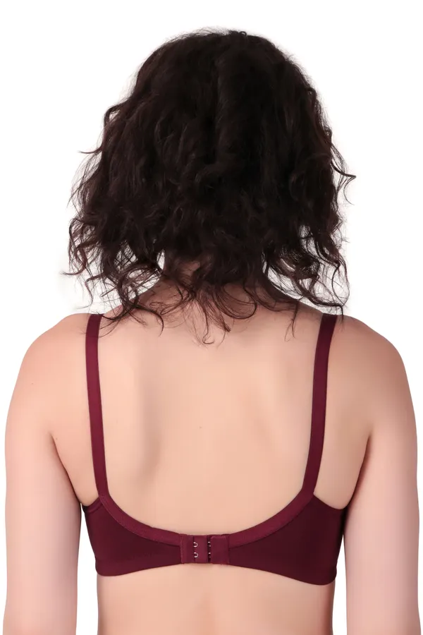 Maroon_Premium_Non_Padded_Solid_Cotton_Blend_Bra_For_Women