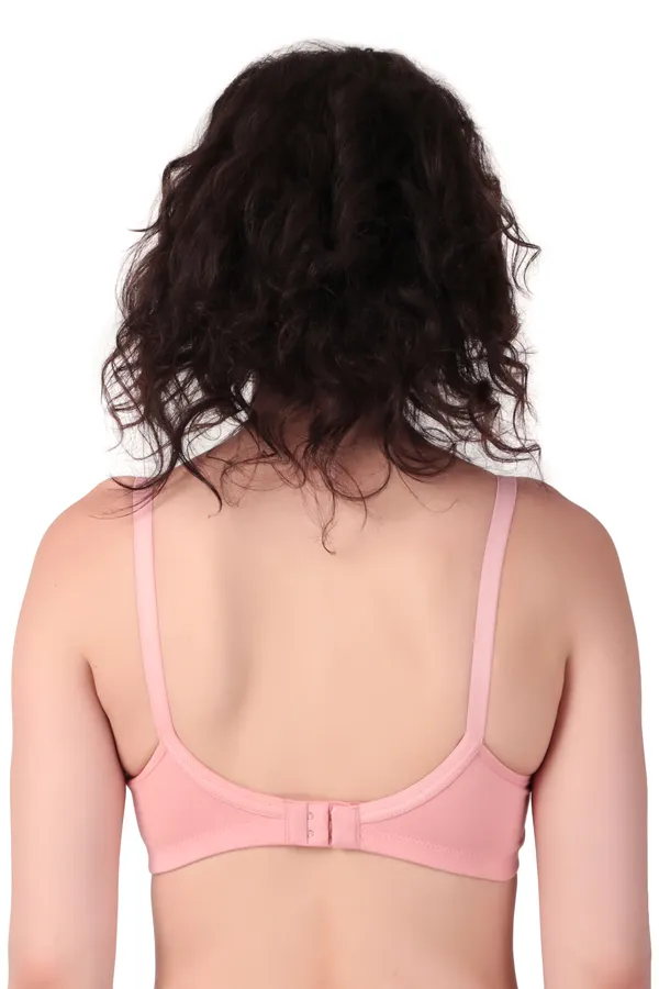 Peach_Premium_Non_Padded_Solid_Cotton_Blend_Bra_For_Women