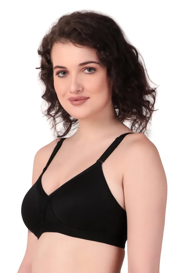 Black_Premium_Non_Padded_Solid_Cotton_Blend_Bra_For_Women