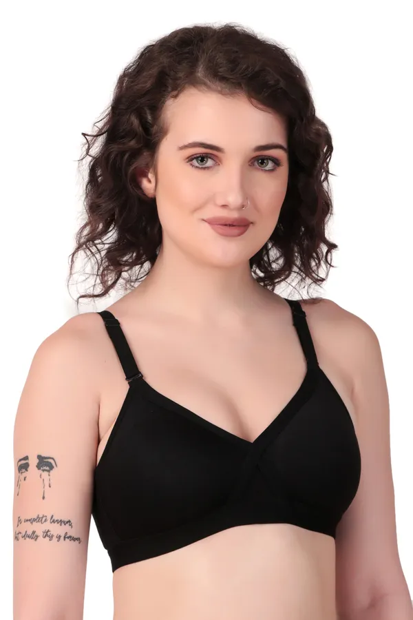 Black_Premium_Non_Padded_Solid_Cotton_Blend_Bra_For_Women