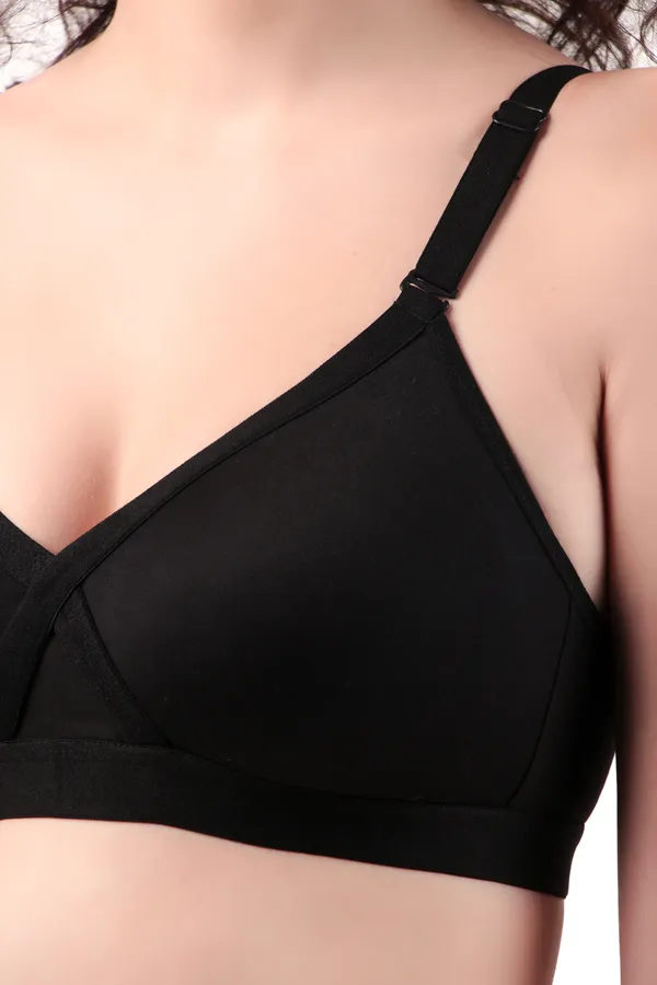 Black_Premium_Non_Padded_Solid_Cotton_Blend_Bra_For_Women