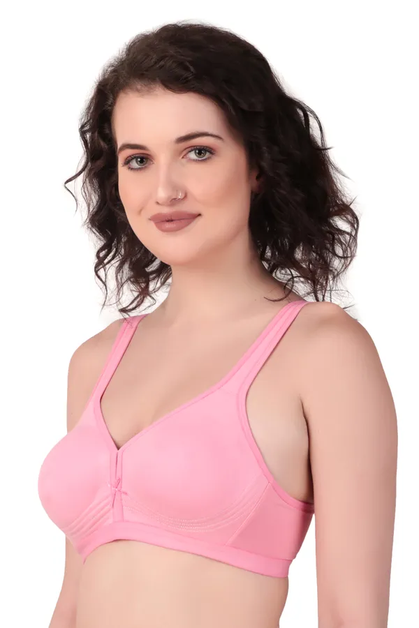 Light_Pink_Premium_Non_Padded_Solid_Cotton_Blend_Bra_For_Women