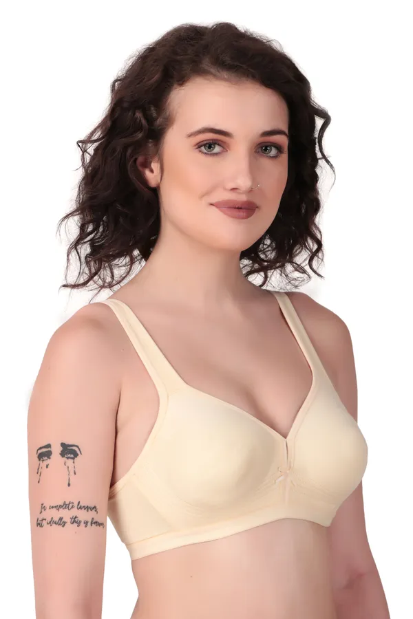 Skin_Premium_Non_Padded_Solid_Cotton_Blend_Bra_For_Women
