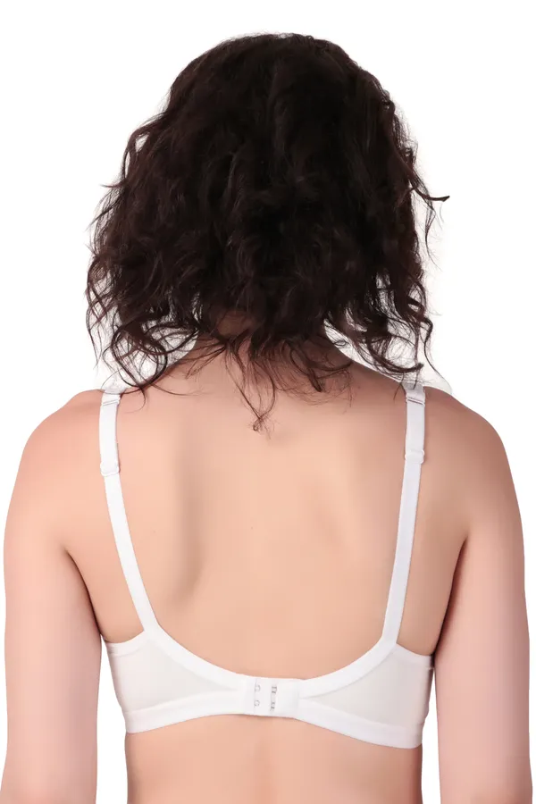 White_Premium_Non_Padded_Solid_Cotton_Blend_Bra_For_Women