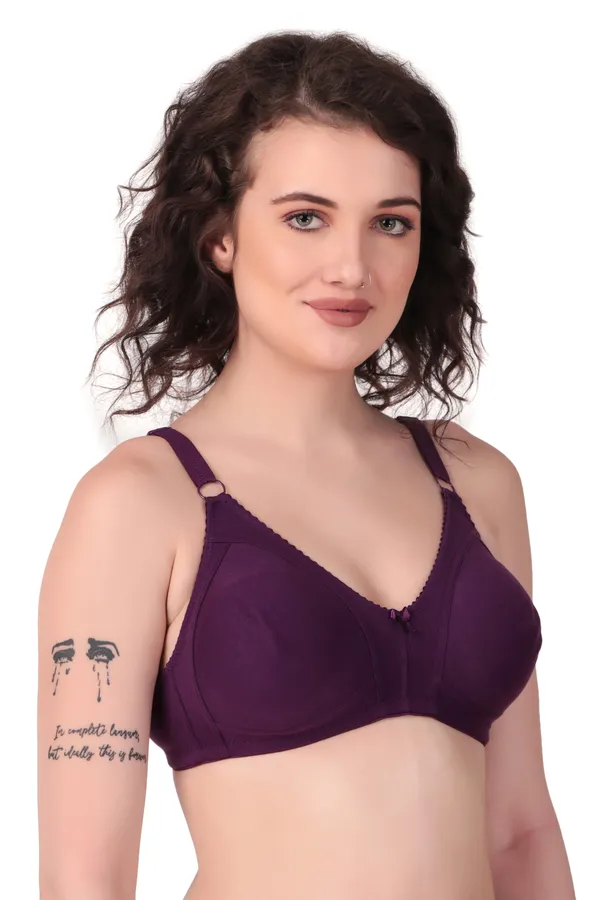 Purple_Premium_Non_Padded_Solid_Cotton_Blend_Bra_For_Women