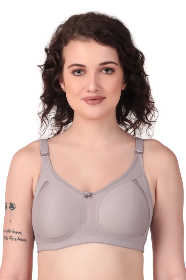 Grey_Premium_Non_Padded_Solid_Cotton_Blend_Bra_For_Women