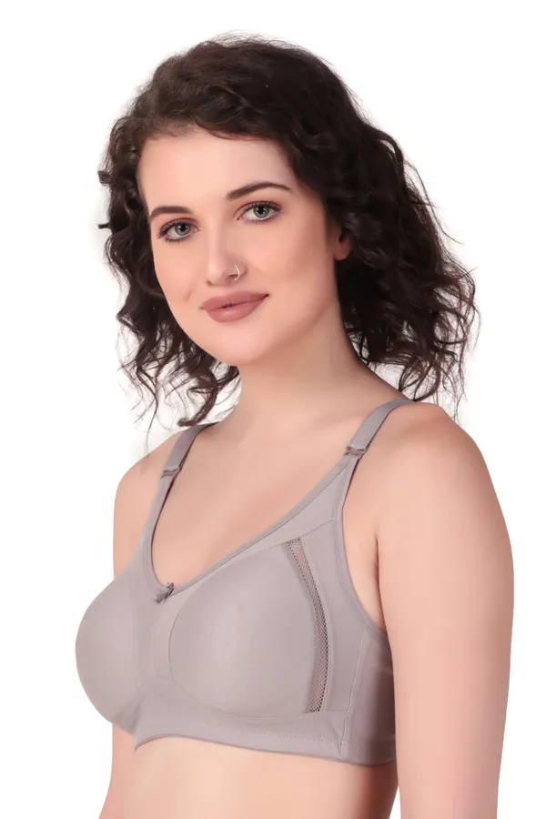 Grey_Premium_Non_Padded_Solid_Cotton_Blend_Bra_For_Women
