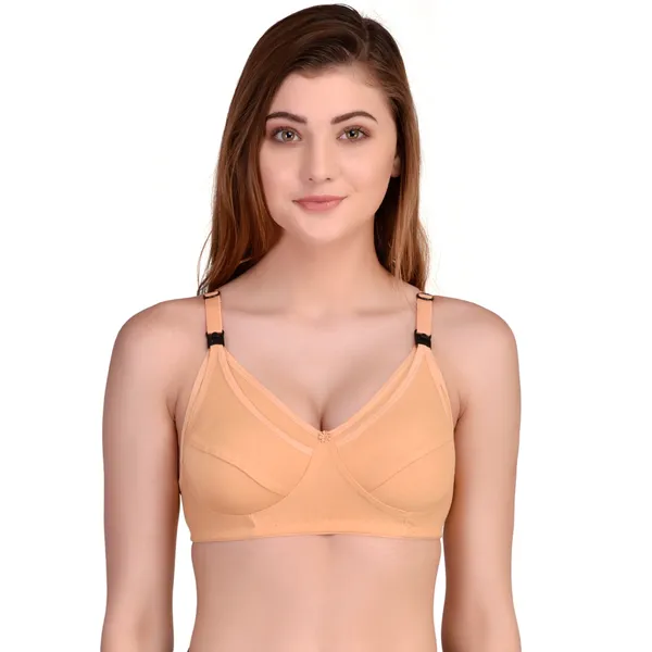 Beige_Premium_Non_Padded_Solid_Cotton_Blend_Maternity_Bra_For_Women