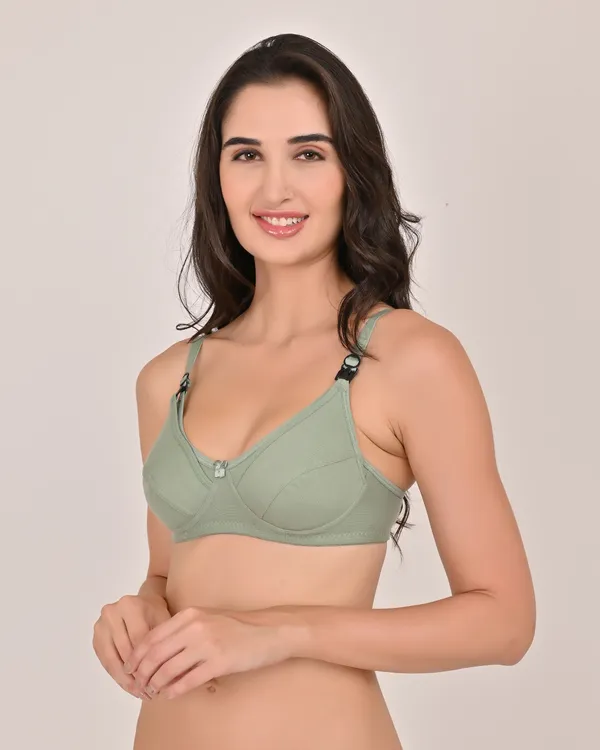 Light_Green_Premium_Non_Padded_Solid_Cotton_Blend_Maternity_Bra_For_Women