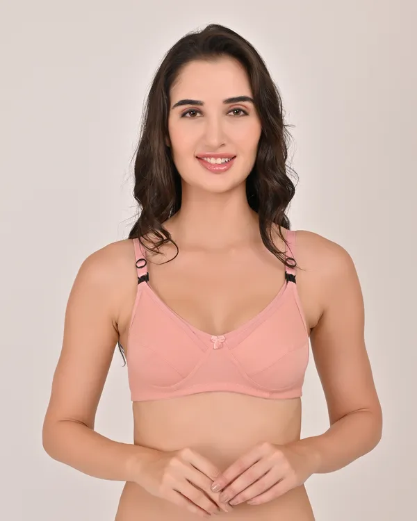 Pink_Premium_Non_Padded_Solid_Cotton_Blend_Maternity_Bra_For_Women