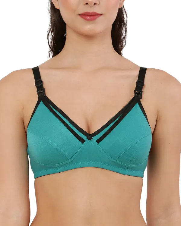 Green_Premium_Non_Padded_Solid_Cotton_Blend_Maternity_Bra_For_Women