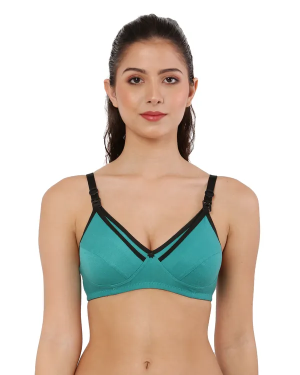 Green_Premium_Non_Padded_Solid_Cotton_Blend_Maternity_Bra_For_Women