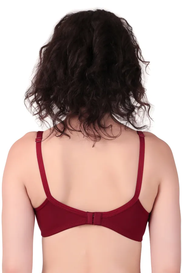 Maroon_Premium_Non_Padded_Solid_Cotton_Blend_Bra_For_Women
