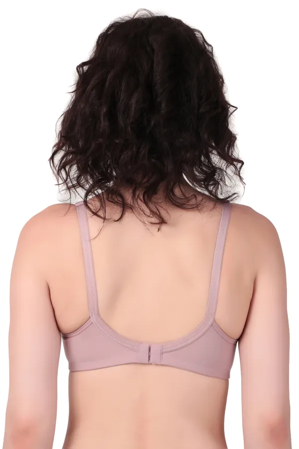 Peach_Premium_Non_Padded_Solid_Cotton_Blend_Bra_For_Women