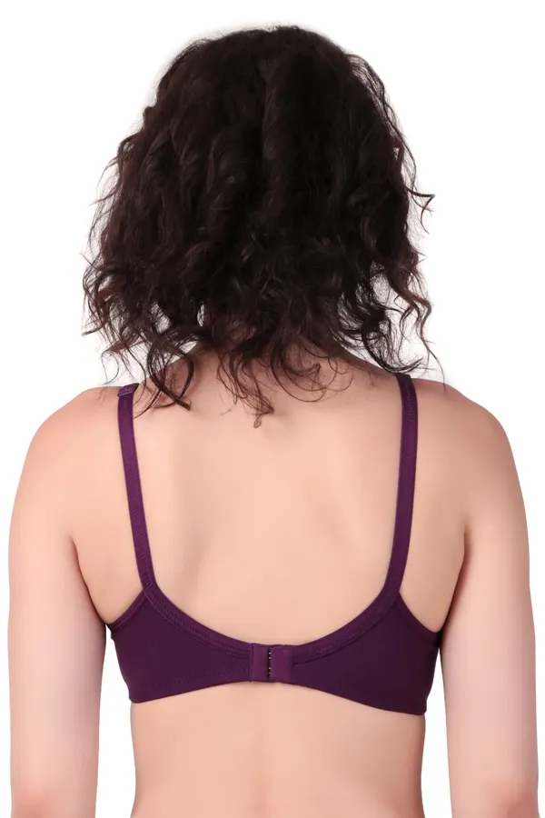 Purple_Premium_Non_Padded_Solid_Cotton_Blend_Bra_For_Women