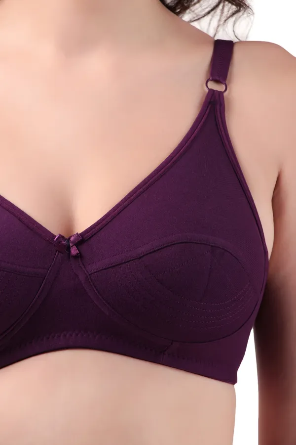Purple_Premium_Non_Padded_Solid_Cotton_Blend_Bra_For_Women