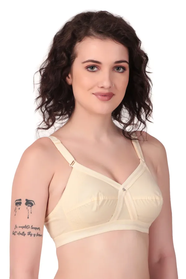 Skin_Premium_Non_Padded_Solid_Cotton_Blend_Bra_For_Women