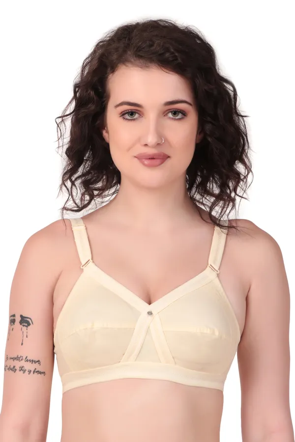 Skin_Premium_Non_Padded_Solid_Cotton_Blend_Bra_For_Women