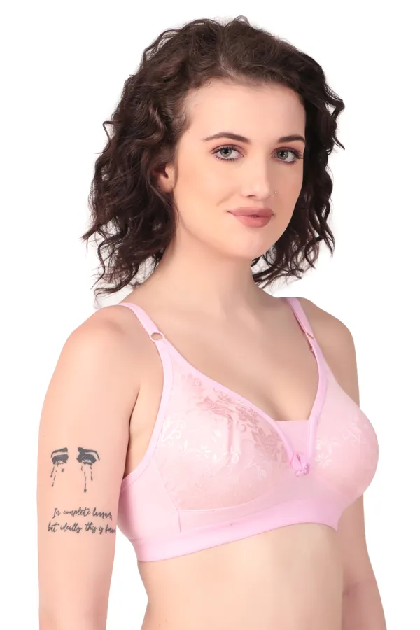 Light_Pink_Premium_Non_Padded_Solid_Cotton_Blend_Bra_For_Women