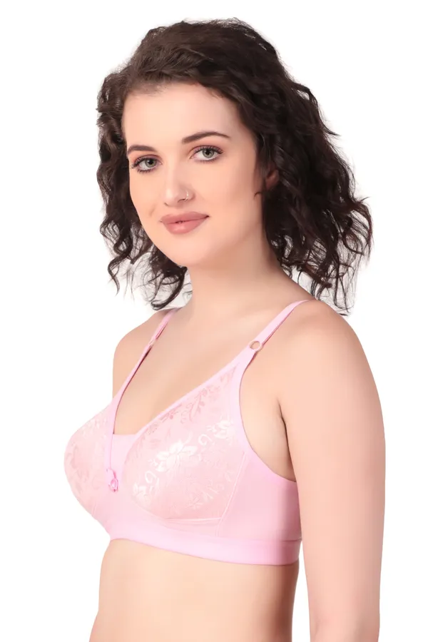 Light_Pink_Premium_Non_Padded_Solid_Cotton_Blend_Bra_For_Women