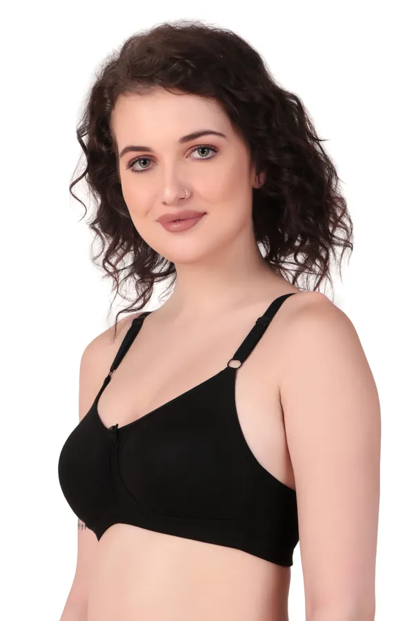 Black_Premium_Non_Padded_Solid_Cotton_Blend_Bra_For_Women
