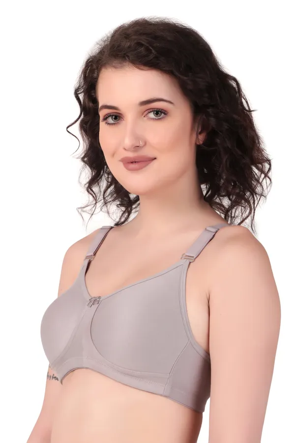 Grey_Premium_Non_Padded_Solid_Cotton_Blend_Bra_For_Women