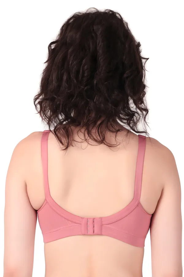 Peach_Premium_Non_Padded_Solid_Cotton_Blend_Bra_For_Women