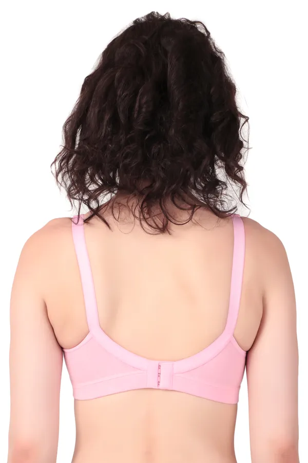 Pink_Premium_Non_Padded_Solid_Cotton_Blend_Bra_For_Women