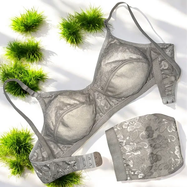 Non-Padded_Grey_Color_Net_Lingerie_Set_(Pack_of_1)_by