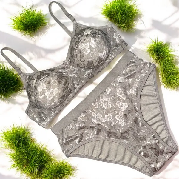 Non-Padded_Grey_Color_Net_Lingerie_Set_(Pack_of_1)_by