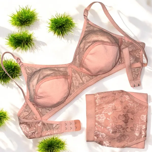 Non-Padded_Peach_Color_Net_Lingerie_Set_(Pack_of_1)_by