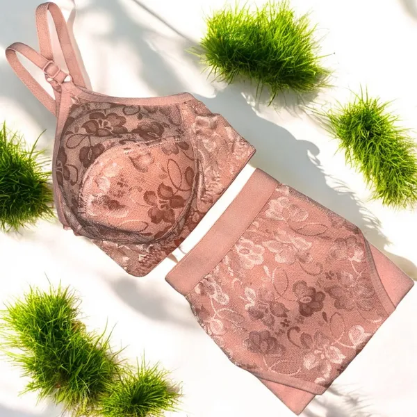 Non-Padded_Peach_Color_Net_Lingerie_Set_(Pack_of_1)_by