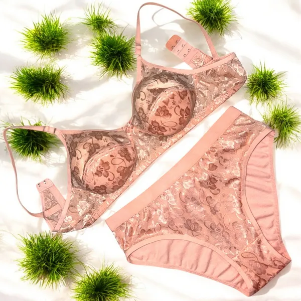 Non-Padded_Peach_Color_Net_Lingerie_Set_(Pack_of_1)_by